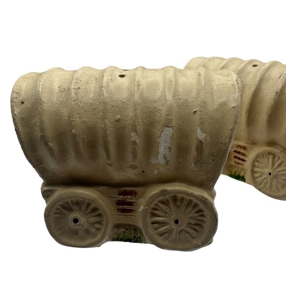 Vintage Ceramic Covered Wagon Salt & Pepper Shaker Set - Picture 2 of 6